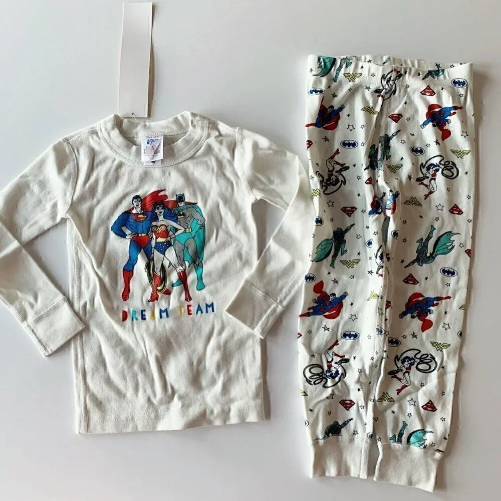 NWT Hanna Andersson Justice League Kids Long John Pajama 3T 90 Cm 4T 5T